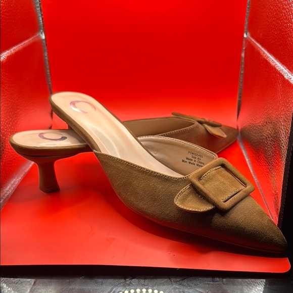 Journee Collection Shoes - Journee Collection Brown Heels with Decorative Buckle